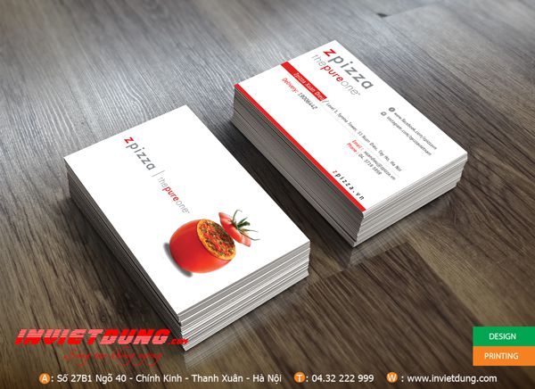 Mẫu Card Visit Pizza, In Card Visit cửa hàng bánh Pizza